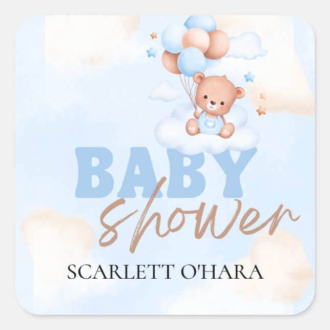 Sticker Carré Cute Woodland Animaux Rustic Greenery Baby (Devant)