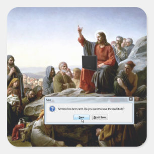 Sticker Carré Cyber Sermon drôle