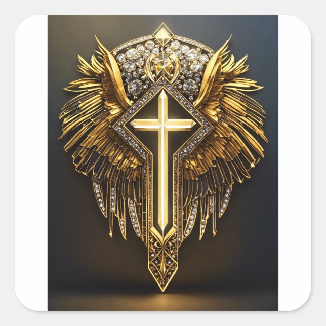 Sticker Carré CyberLion : Roulement géométrique futuriste (Devant)