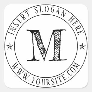 Sticker Carré Cycle de monogramme professionnel personnalisé