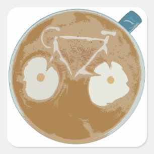Sticker Carré Cyclisme Art Latte