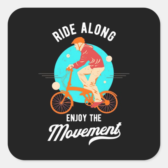 Sticker Carré Cyclist Ride A (Devant)