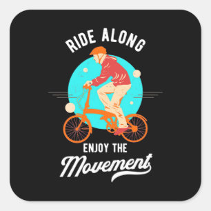 Sticker Carré Cyclist Ride A