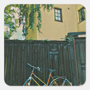 Sticker Carré Cyclistes cadeaux idées