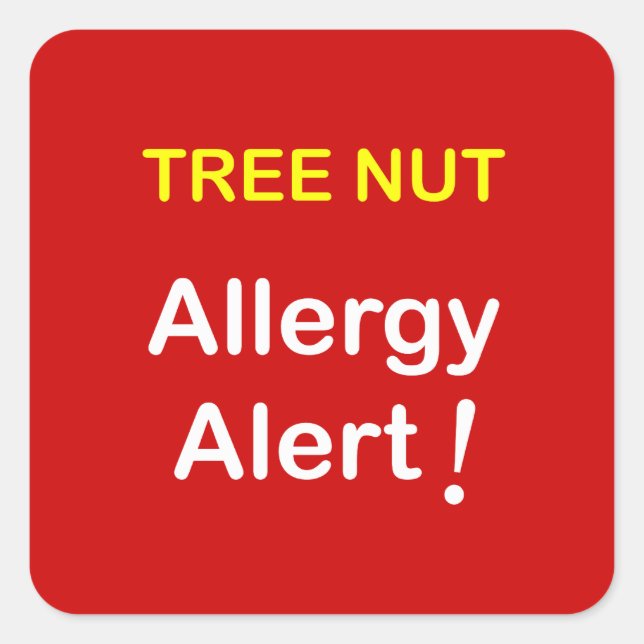 Sticker Carré d4 - Alerte allergique - NUTS D'ARBRE. (Devant)