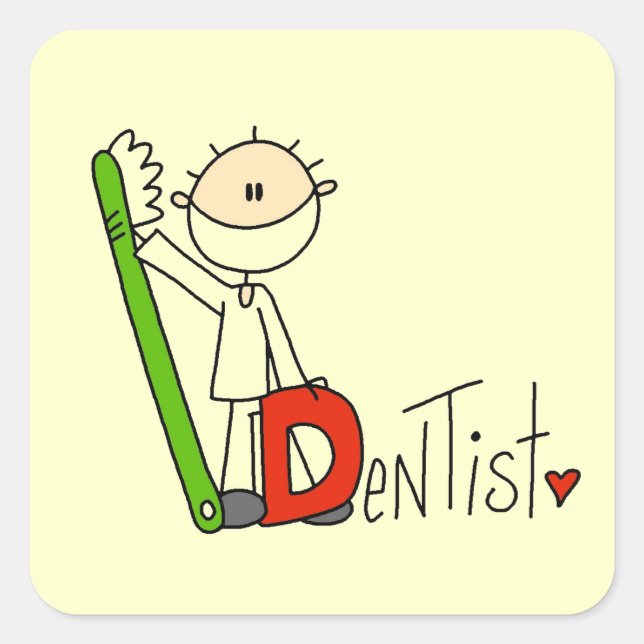 Sticker Carré D est pour Dentiste (Devant)