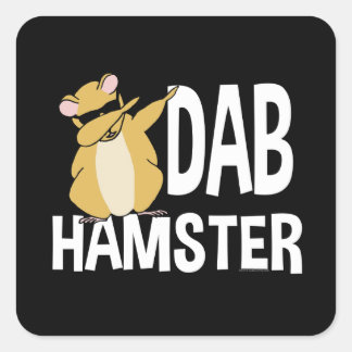 Sticker Carré Dab Hamster Funny mignon Dabbing Animal Dance