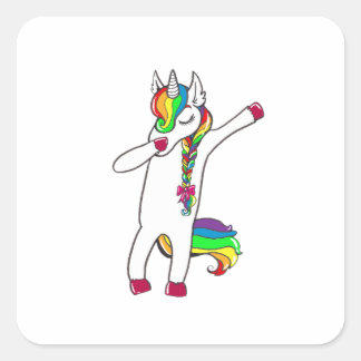 Sticker Carré Dab licorne