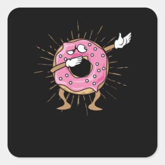 Sticker Carré Dabbing Donut Dancing Donut Donut
