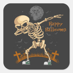 Sticker Carré Dabbing Skeleton