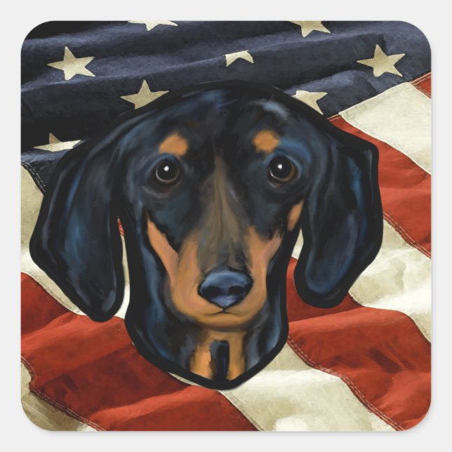 STICKER CARRÉ DACHSHUND (Devant)