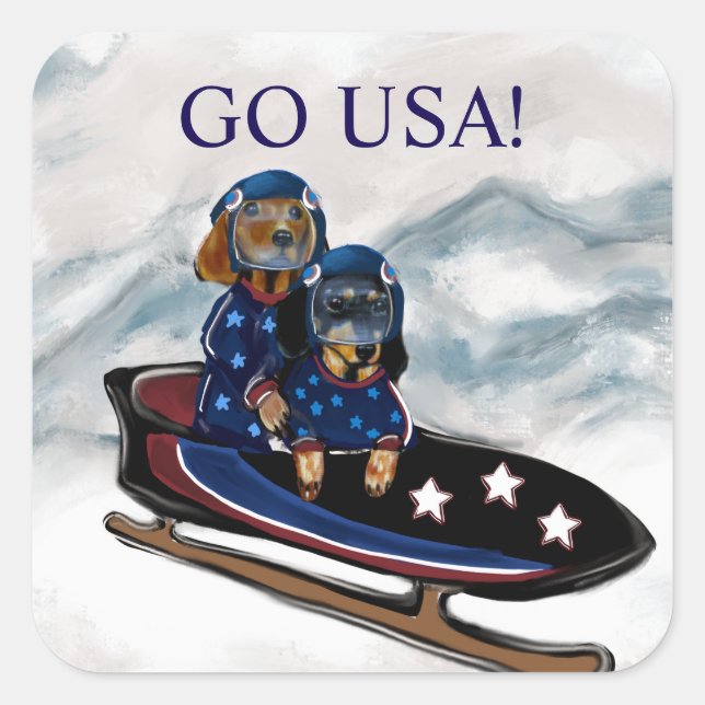 STICKER CARRÉ DACHSHUND  (Devant)