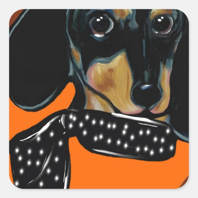 STICKER CARRÉ DACHSHUND (Devant)