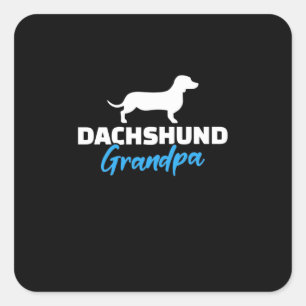 Sticker Carré Dachshund Grand-père