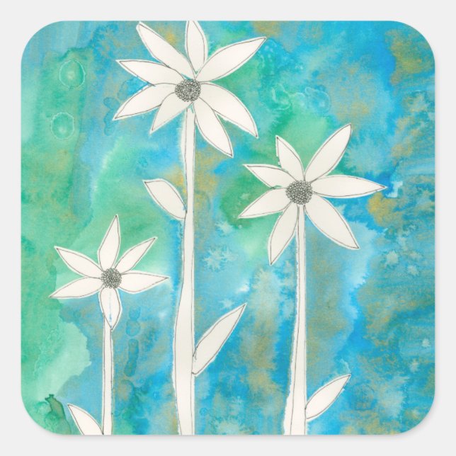 Sticker Carré Dainty Daisies I (Devant)