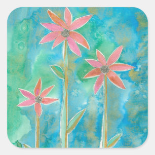 Sticker Carré Dainty Daisies III