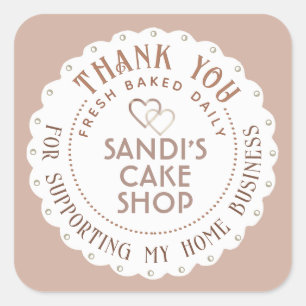Sticker Carré Dainty White Scallop Merci Home Business Heart