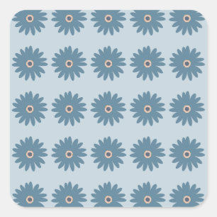 Sticker Carré Daisy Bleue