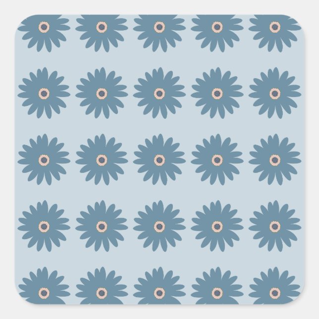 Sticker Carré Daisy Bleue (Devant)