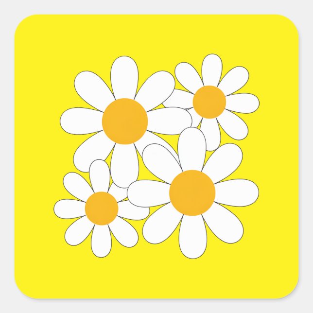 Sticker Carré Daisy Lumineuse et Audacieuse (Devant)