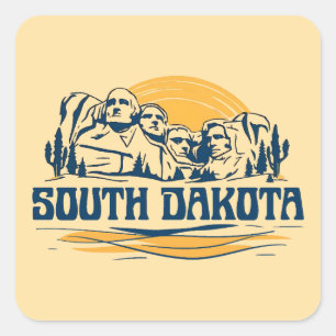 Sticker Carré Dakota du Sud États-Unis d'Amérique