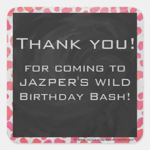 Sticker Carré Dalmatie rose et blanc avec monogramme