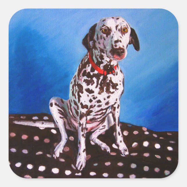 Sticker Carré Dalmatien sur coussin rustique 2011 (Devant)
