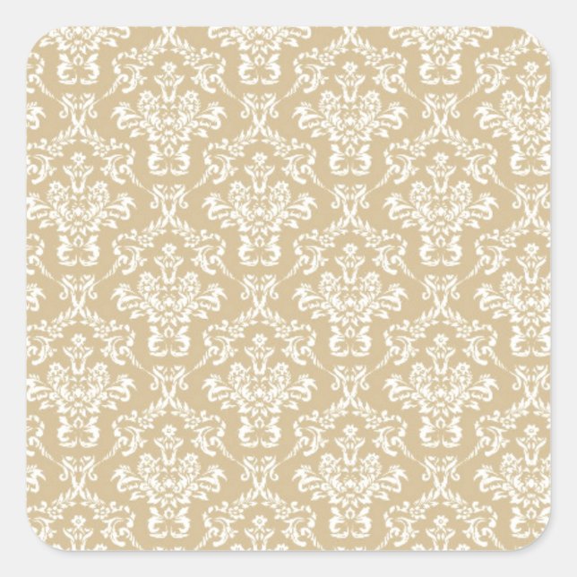 Sticker Carré Damas couleur crème (Devant)