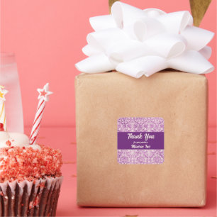 Sticker Carré Damas rose violet