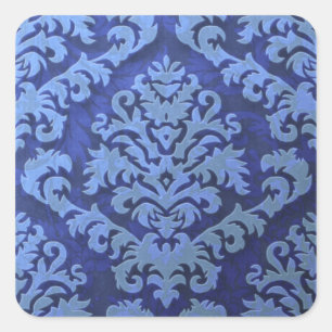Sticker Carré Damask Cut Velvet, Feuilles Embossés