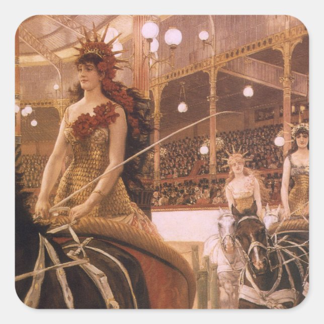 Sticker Carré Dames des Voitures (alias Cirque) de James Tissot (Devant)