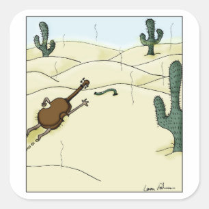 Sticker Carré Dampit in Desert Violin Viola Cello Dessin