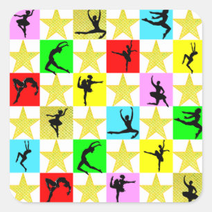 STICKER CARRÉ DANCER SUPER STAR CHRISTMAS DESIGN