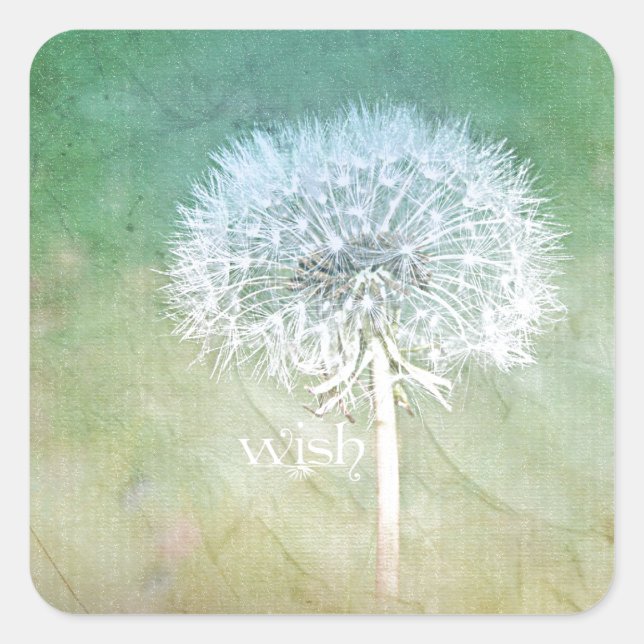 Sticker Carré Dandelion Wish Dreamy Design (Devant)