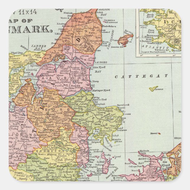 Sticker Carré Danemark et Islande (Devant)