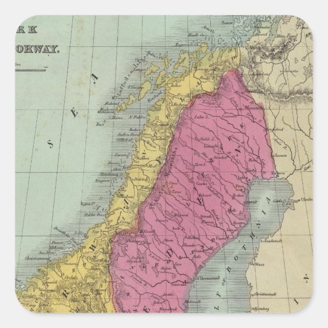 Sticker Carré Danemark Suède et Norvège (Devant)