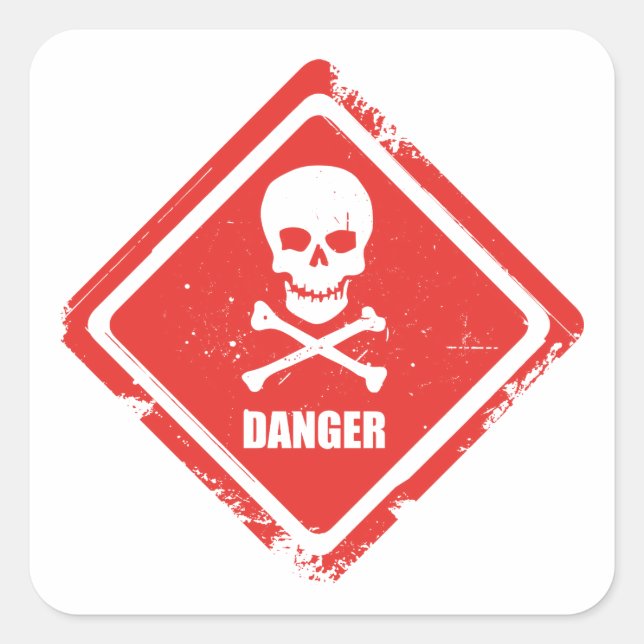 Sticker Carré Danger (Devant)