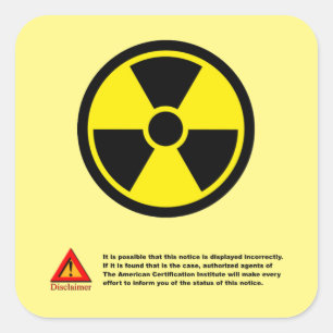 Sticker Carré Danger de radiation