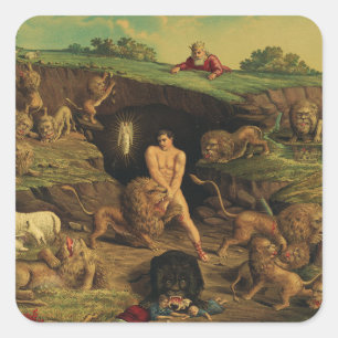 Sticker Carré Daniel dans la fosse aux lions