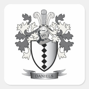 Sticker Carré Daniels Family Crest Armoiries