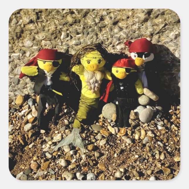 Sticker Carré Danni la Sirène avec les Pirates (Devant)