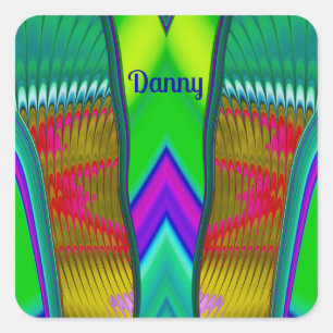 Sticker Carré DANNY ~ Multicolore 3D ~