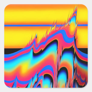 Sticker Carré Dans le flash préemballé des formes synthétiques -