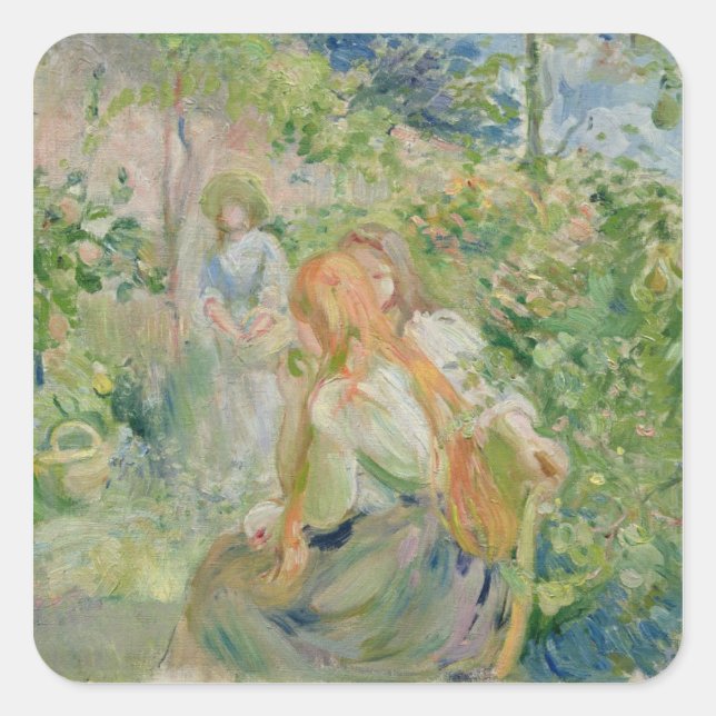 Sticker Carré Dans le jardin de Roche-Plate, 1894 (Devant)