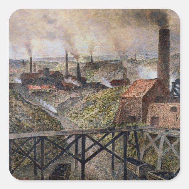 Sticker Carré Dans le pays noir, 1890 (Devant)