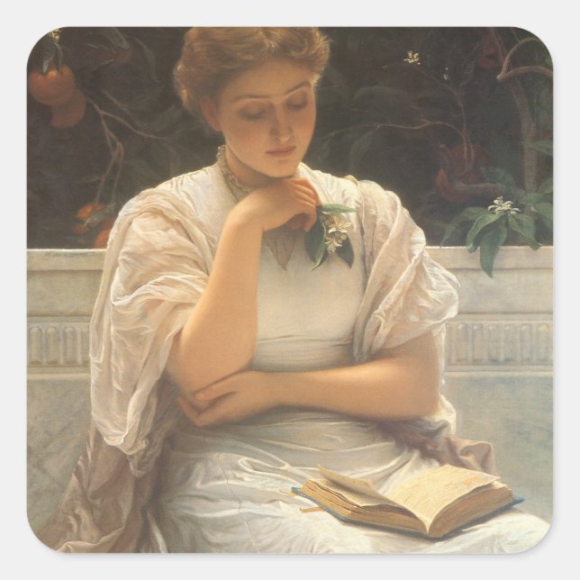 Sticker Carré Dans l'orangerie de Charles Edward Perugini (Devant)