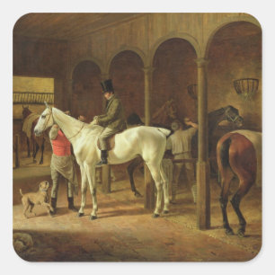 Sticker Carré Dans une écurie