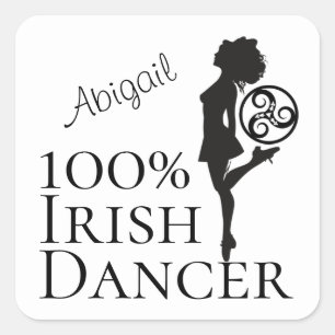 Sticker Carré Danse 100% Irlandaise Danseuse Dur Chaussure