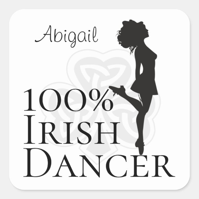 Sticker Carré Danse 100% Irlandaise Danseuse Dur Chaussure (Devant)