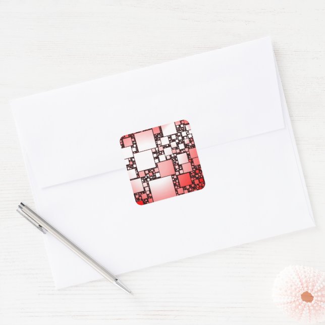 Sticker Carré Danse Carré rouge et blanc (Enveloppe)